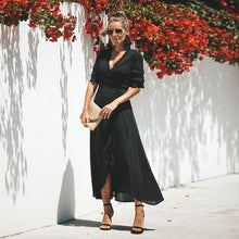 Load image into Gallery viewer, WildPinky Summer Ladies Long Dress Black White Beach Dress Maxi Dress Women Casual Party Dress Sundress Vestidos De Festa